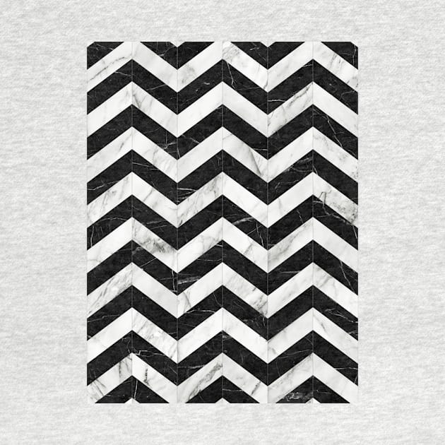 Marble Chevron Pattern 2 - Black and White by ZoltanRatko